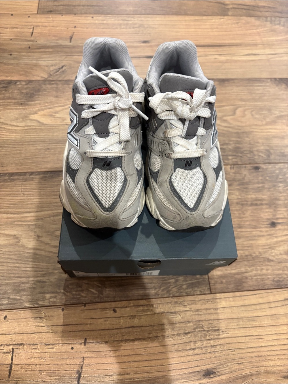 New Balance 9060 Gray and White Athletic Sneakers Kids Size 12